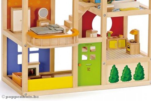Vrolijk gekleurd poppenhuis voor kids vanaf 3 jaar.