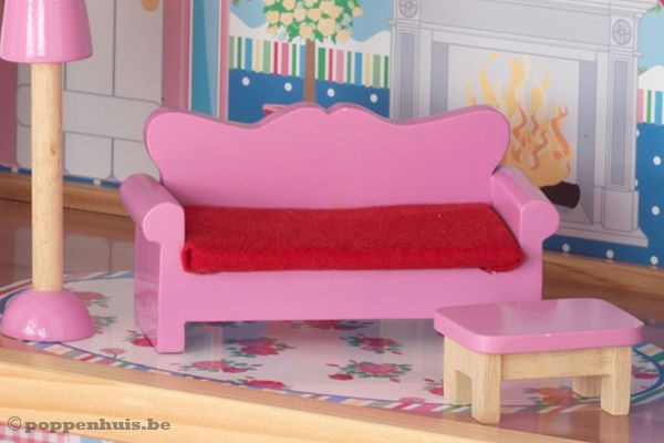 Roze woonkamer meubeltjes.