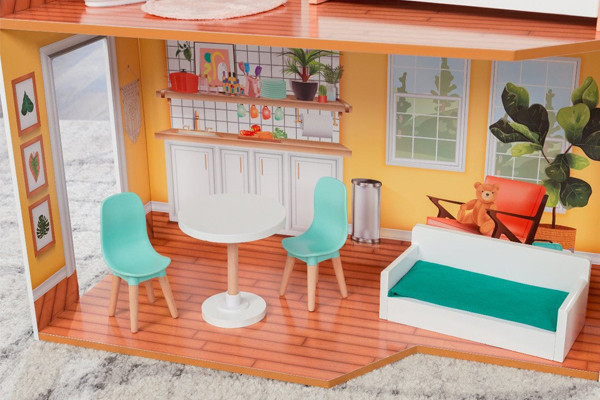 Keuken en woonkamer.