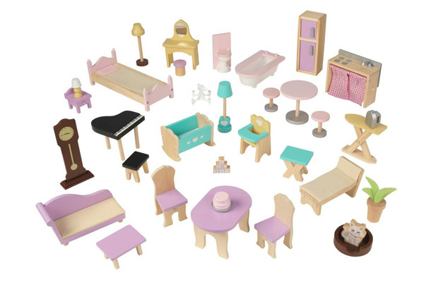 Geleverd inclusief 34 meegeleverde meubels en accessoires.