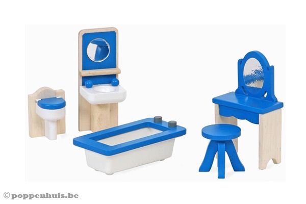 Deze badkamerset is een ideale aanvulling op uw poppenhuis.